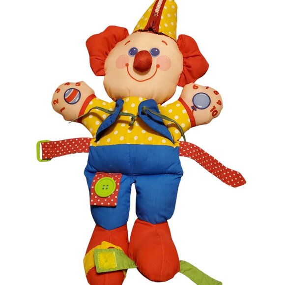 1990 Fisher Price Cloth Doll Happy Clown Play Doll Learning Toy - Picture 3 of 7